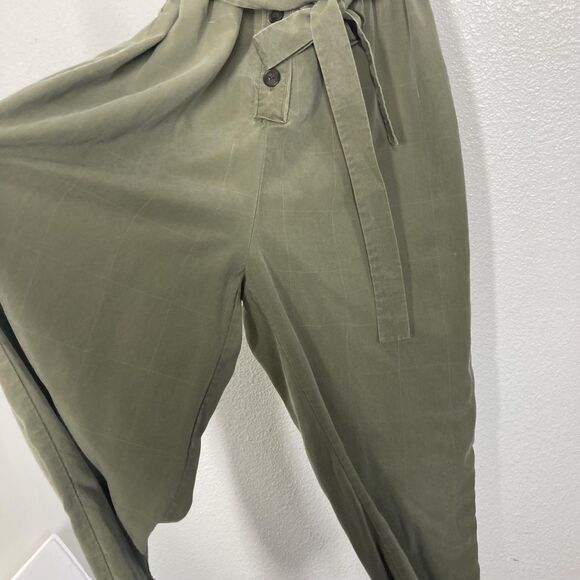 Madewell Jumpsuit Womens Medium Short Sleeves Green Tie Waist Wide Leg Lyocell - Picture 11 of 16